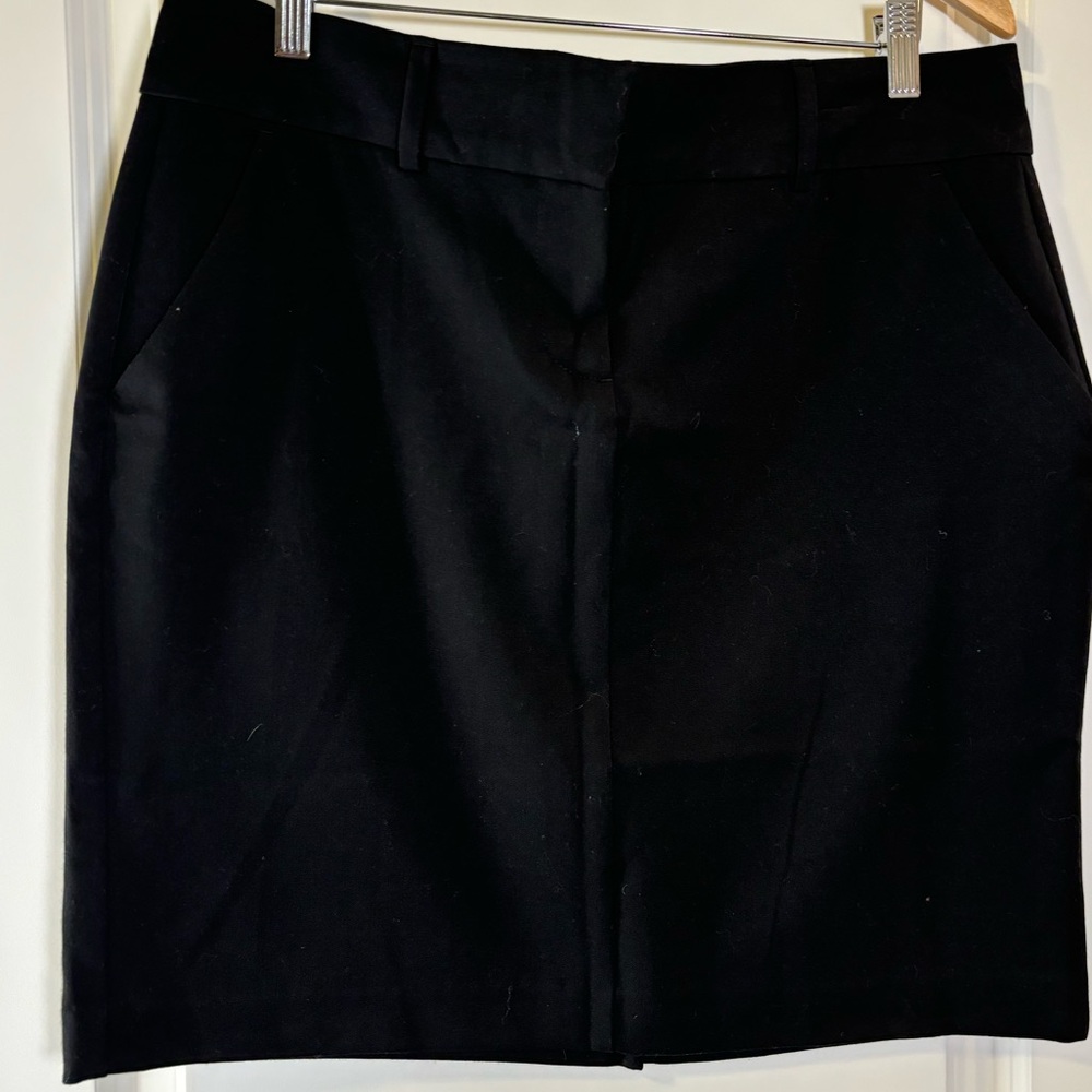 Gap Basic Black Mini Skirt W/ Split - image 2